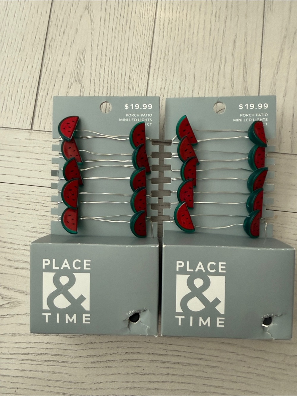Porch patio, mini LED lights 25 count two sets watermelon